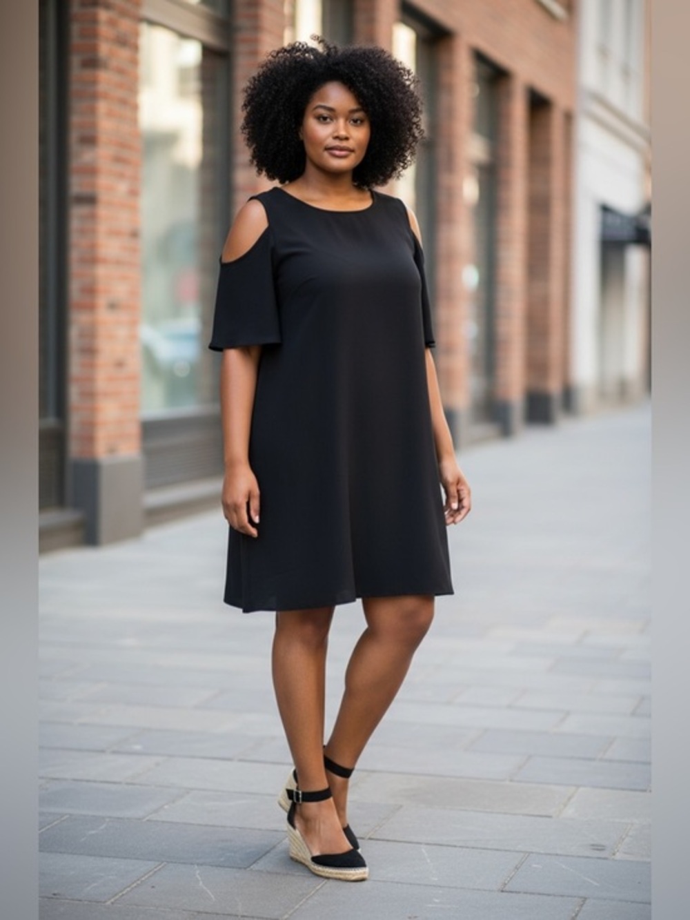 Halogen Black Cold Shoulder Dress